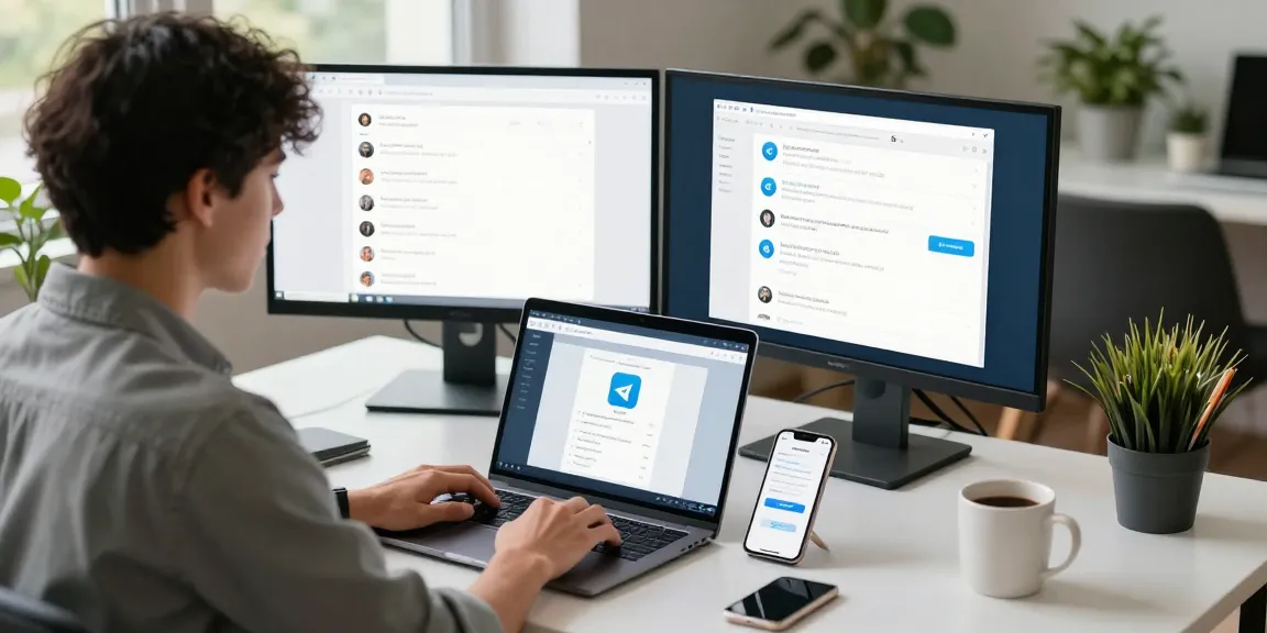 Telegram Download showcased on a modern workspace, highlighting user-friendly technology.