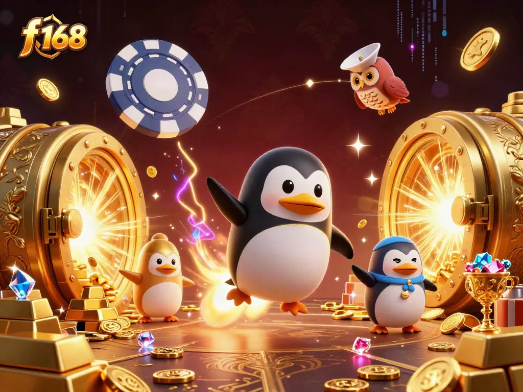 Spin the reels in a vibrant scene showcasing f 168 with treasure-filled excitement and casino thrills.